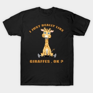 I Just Really Like giraffes Ok funny gift idea T-Shirt